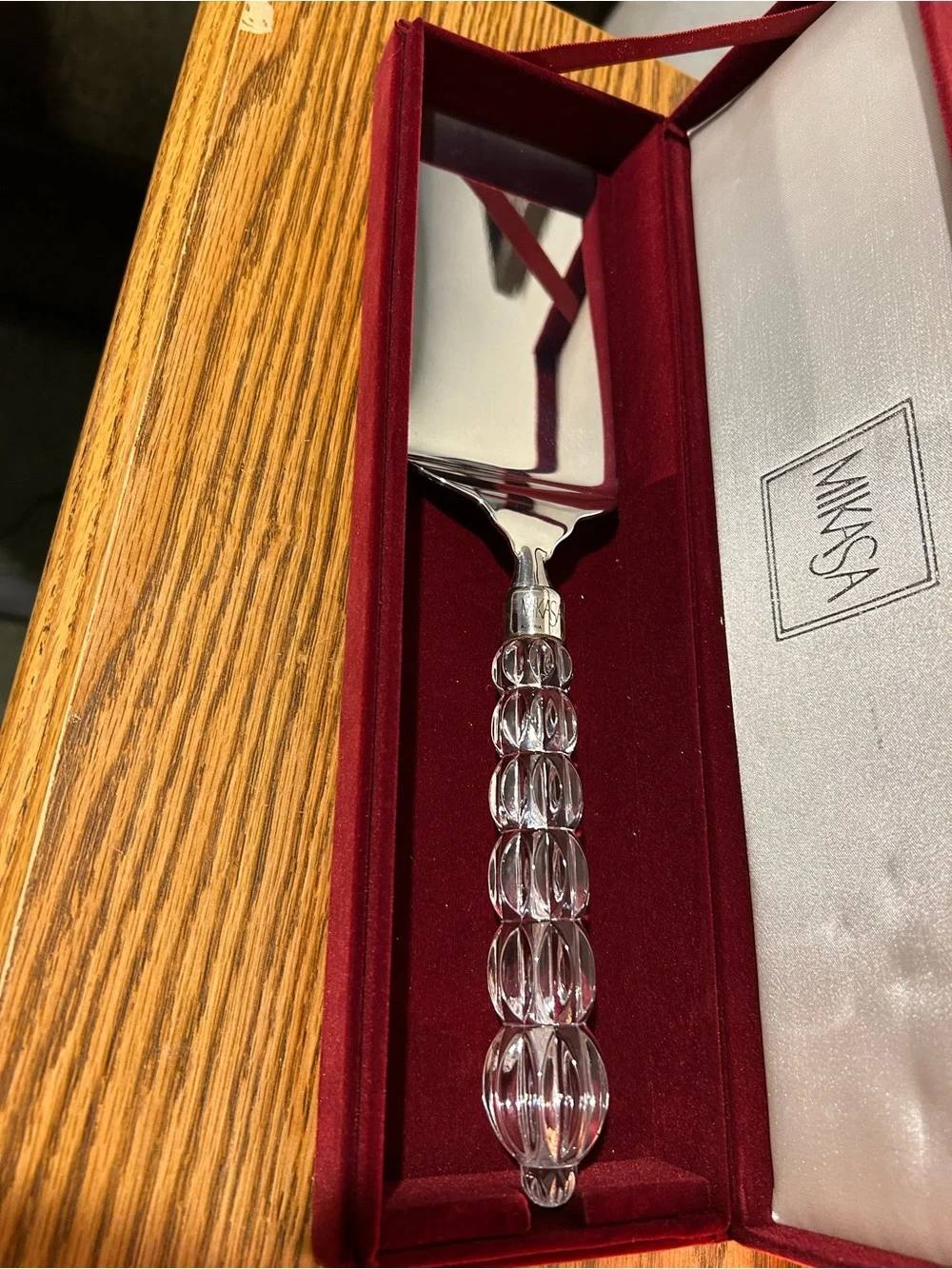 Mikasa Clear Crystal Handle Serving Fork and Spade Set